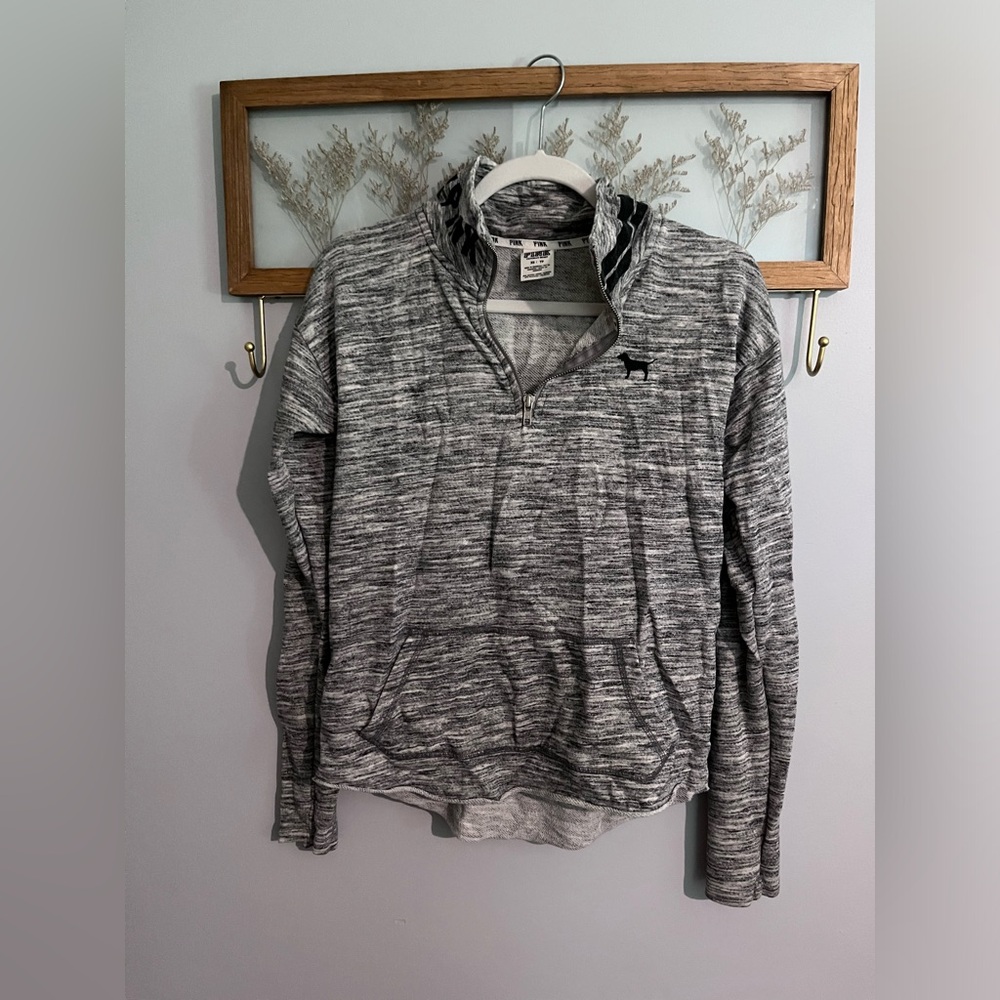 Victorias Secret PINK. Grey Zip-Up Turtleneck.